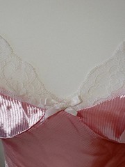 Vintage 1970s 1980s SEARS Pink Satin Lace Teddy Bodysuit Backless Lingerie L