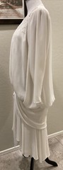 Vintage Miss Elliette White Beaded Shoulders Drop Waist Dress SZ ? May Be L Read
