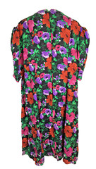 Vintage Fenner Originale Floral Puff Sleeve Skater Silk Sundress Party Dress 16