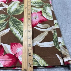 Vintage White Stag Tropical Floral Polo Shirt Size L Brown Pink Cotton 90s