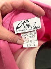 Vintage SIZE 14 LARGE Bubble Gum Pink WILLI OF CALIFORNIA Dress