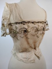 Antique Edwardian Evening Bodice Leonard O’Neill with Gold Metallic Embroidered