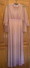 Vintage 70s Claralura Lavender Polyester/Chiffon Maxi Dress Medium See Notes