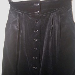 Vintage 1960s Jaeger Skirt And Vest Set Outfit Size 14 Black Velvet Herringbone