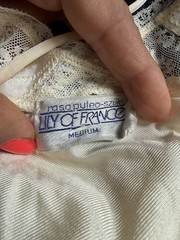Vintage Lily Of France Ivory Lace Nylon Elegant Nightgown Size Medium