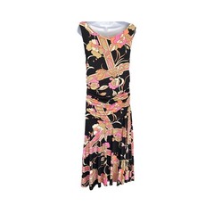 Vintage Y2K Karen Kane Lifestyle Floral Midi Dress Retro Psychedelic Groovy