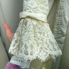 Vintage 1970s Cream Ivory Wedding Gown Babydoll Prairie Lace Cottage XS Handmade