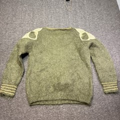 Adrienne Vittadini Mohair Sweater Women Large Green Vintage Metallic Trim 80s