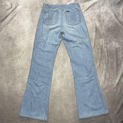 Vintage Lee Jeans Womens 25×30 Blue Flare Bell Bottom Talon 42 Front Seam 70s