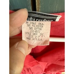 Vintage Impromptu Pink Short Sleeve Dress Elastic Waist 14P USA Cottagecore