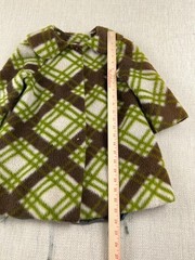 Vintage 50s 60s Fuzzy Plaid Jacket Womens Crop Mod Swing Mid Century Coat Green