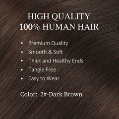DNE Tape in Hair Extensions Real Human Hair 20 inches 20Pcs/50g/Pack Seamless #2