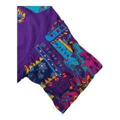 Vintage C.M. Shapes Purple 2X Southwestern Tribal Aztec Motif Short Sleeve Shirt