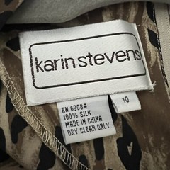 Karin Stevens Vintage 80’s 100% Silk Smoked Waist Back Dress Size 10 Fairy