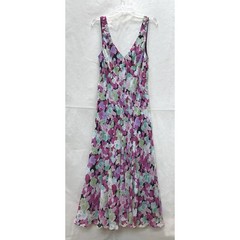 Vintage Y2K Jones NY Dress Fairy Whimsy Garden Party Silk V-Neck Midi Dress S?