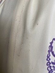 Vintage 1960s Sacony ivory dress with purple paisley mod summer polyester retro