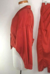 Vintage 1980s Handmade 2 Piece Pants Suit Terracotta/Rust Size Small