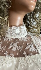 Jessica McClintock Wedding Dress 1920s Style Ivory Victorian Lace Choker Neck 16