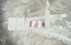 Vintage Victorias Secret Pink Label Unlined Lace Bra Sheer UW Womens 36D White