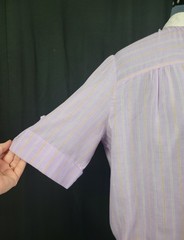 Vtg Miss Fashionality Purple/Orange/Green Striped Top w White Collar Size 17/18