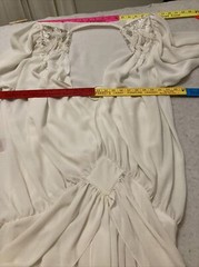 Vintage Miss Elliette White Beaded Shoulders Drop Waist Dress SZ ? May Be L Read