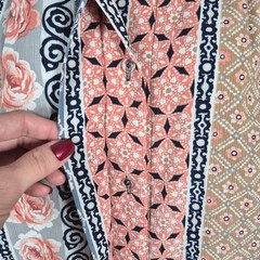 Vintage button down shirt floral pink black Notations womens 8