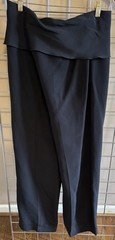 Vintage Prada Black Dress Pants Slacks Sz 44 Trousers W/Decorative Belt Italy