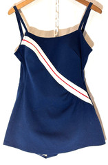 VTG 60s 70s Robby Len Shape-lee Red White and Blue Bathing Suit 13/14 USA