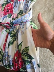 Carol Anderson Vintage Floral Dress With Matching Belt. Shoulder Pads & Pockets