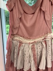 Vintage 1950s Beaded Hips Side Zipper Dusty Rose Faille Cocktail Dress Bust 34