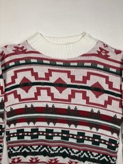 90s ARIELLE Knit Sweater Aztec Long Sleeve Women’s S Mock Neck Vintage