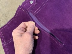 Vtg Purple Suede Mini Skirt 1960’s Toucan Zip/Snap Closure See Pics For Size
