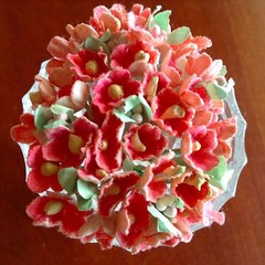 VTG Millinery Flower Forget Me Not Bunch Peachy Pink Cluster for Hat + Hair PC1