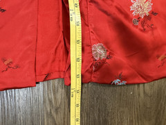Vintage Peony Shanghai Chinese Robe Floral Asian Red Satin 34