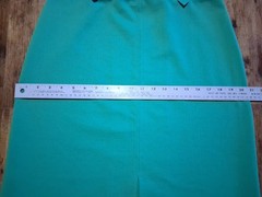 Vintage 70s DEVON Doubleknit POLYESTER SKIRT Green Sz 12 Large