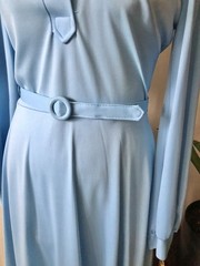 Vintage 1970’s Sky Blue Polyester Knit Dress