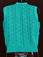 Vintage shirt lot, 1970 1980 deadstock sweater vest white teal red hood top L