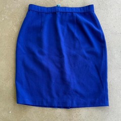 BLUE VINTAGE 1980s MID LENGTH SKIRT 28