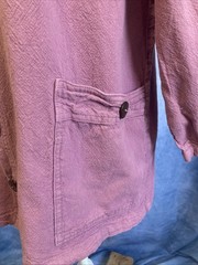 Vintage 80s Club West Cotton Tunic Blouse USA Made Pink Mauve Lagenlook Shirt S