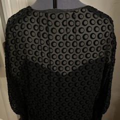 Turn of Century 1920’s BLack Afternoon DRESS Geometric details, lace, jewels.