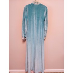 Vintage Donna Richard Gilligan O’Malley Blue Velour Lace Nightgown M Coquette