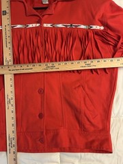 Vintage Cedars Red Fringe Western Jacket Womens Med Southwest Beaded Trim Hippie