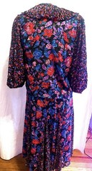 Vintage 80s Diane Freis Exceptional Sequined Floral Georgette Top And Skirt Sz L
