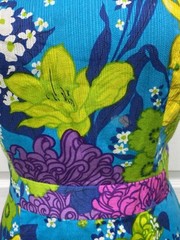 Vintage Dress Womens Kahala Hawaiian Maxi Floral Psychedelic Tropical Sz 12