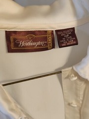 Vtg 80s 90s Worthington Blouse W Cut-out Embroidered Collar 10Petite Secretary