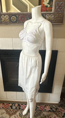 VTG Lace Nylon full coverage White Bra Sz 36C RN 15763