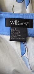 Willi Smith Women’s Blue Floral Print Skirt Scalloped Hem Sz 8 Cotton Blend W36