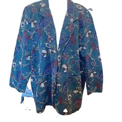 Vintage 80s Willowbend Equestrian Blazer Jacket Women’s 1x USA Made Cotton Green
