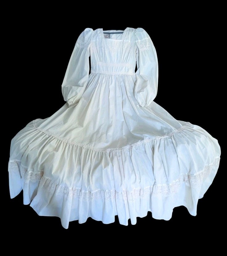Vnt Gunne Sax Prairie Dress Juniors Sz 9 Cream Color Cottagecore Farm Country