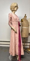 Vintage 1940s Marshall Fields Pink Rayon Faille Dressing Gown Dress Bust 36-38